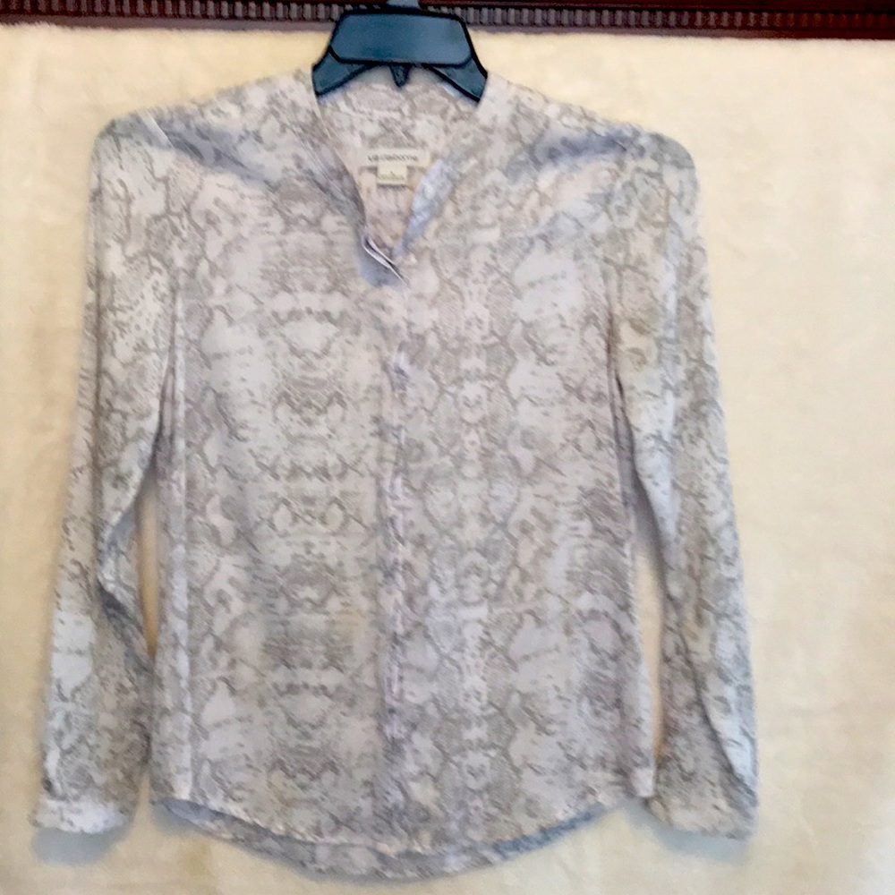 Long-Sleeved Silky Blouse